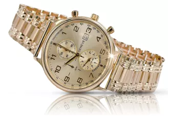 Męski zegarek z czerwonego złota 14k 585 Geneve mw005rdg&mbw006r