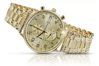 14k 585 auksinis laikrodis su apyranke vyriškas itališkas Geneve mw005ydg&mbw006y18cm
