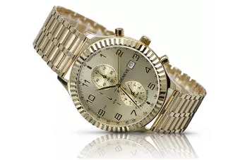Gold men's watch Geneve ★ zlotychlopak.pl ★ Gold purity 585 333 Low Price!