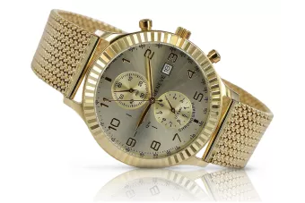 Złoty zegarek męski 14K Geneve, włoski design, 40mm | Zlotychlopak.pl