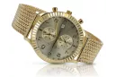 14K Gold Men's Watch, Design italien, Quartz