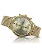 14K Gold Men's Watch, Design italien, Quartz