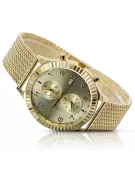 Италиански жълт 14k 585 златен мъжки часовник Geneve mw007y&mbw014y