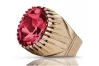 Rose pink 14k gold 585 Ruby ring vrc048 Vintage Russian Soviet style