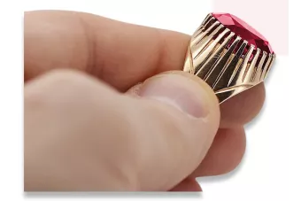 Ruso soviético rosa 14k 585 oro Alexandrite Ruby Esmeralda zafiro anillo Zircon vrc014