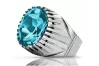 Vintage silver 925 Aquamarine ring vrc048s Vintage Russian Soviet style