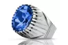 Vintage silver 925 Sapphire ring vrc048s Vintage Russian Soviet style