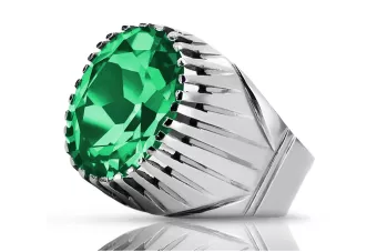 Stříbrný ruský prsten 925 s Emerald VRC048S vinobraní