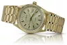 Złoty zegarek z bransoletą męski 14k 585 Geneve mw013ydy&mwb007y