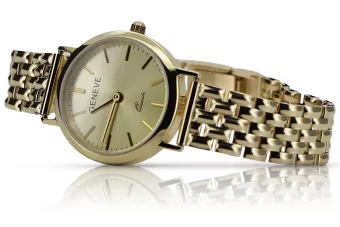 Χρυσό ρολόι με γυναικείο βραχιόλι 14k Geneve lw118y&lbw004y