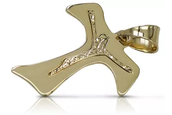 Golden Katolícky Cross 14k 585 Tracy Tracy s Ježišom Yellow Gold CTC005Y