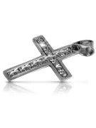 Krzyż Katolicki z białego złota14k 585 zawieszka krzyżyk z Jezusem ctc006w