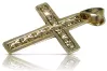 Złoty krzyż Katolicki 14k 585 zawieszka krzyżyk z Jezusem żółte białe złoto ctc006