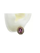 Vintage rose pink 14k 585 gold amethyst earrings vec125 Vintage