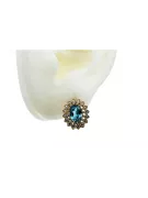 Vintage rose pink 14k 585 gold aquamarine earrings vec125 Vintage