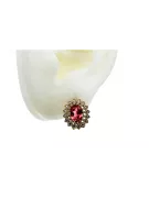 Vintage rose pink 14k 585 gold ruby earrings vec125 Vintage