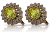 Vintage rose pink 14k 585 gold peridot earrings vec125 Vintage