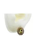 Vintage rose pink 14k 585 gold peridot earrings vec125 Vintage