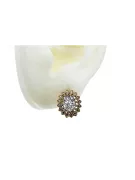Vintage rose pink 14k 585 gold zircone earrings vec125 Vintage