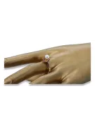 Russian rose Soviet pink USSR red 585 583 gold pearl ring