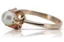Руска роза Съветски розов СССР червен 585 583 златен перлен пръстен