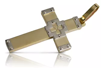 Golden Catholic Cross 14k 585 Tracy Track s Ježišom Žlté Biele Gold CTC016YW
