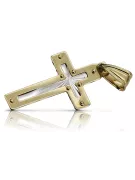 Złoty krzyż Katolicki 14k 585 zawieszka krzyżyk z Jezusem żółte białe złoto ctc019yw