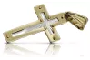Italian yellow white 14k 585 gold Catholic Jesus cross ctc019yw