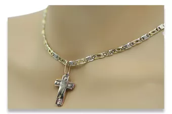 Krzyżyk Katolicki z czerwonego różowego złota 14k 585 ctc025r