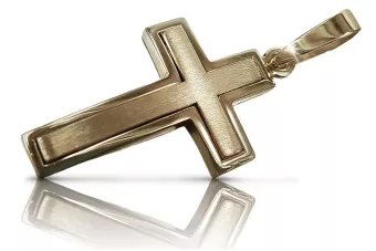 Katholischer Kreuzanhänger aus 14 Karat Gelbgold ctc026y