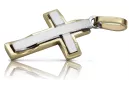 Złoty krzyż Katolicki 14k 585 zawieszka żółto białe złoto ctc095yw