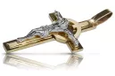 Złoty krzyż Katolicki 14k 585 zawieszka krzyżyk z Jezusem żółte białe złoto ctc096wy