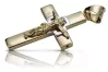 Vintage rose pink Italian yellow white 14k gold Catholic Jesus cross ctc097yw