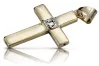 Vintage rose pink Italian yellow white 14k gold Catholic Jesus cross ctc098yw
