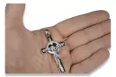 Krzyż Katolicki z białego złota 14k 585 zawieszka krzyżyk z Jezusem ctc049w