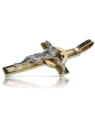Złoty krzyż Katolicki 14k 585 zawieszka krzyżyk z Jezusem żółte białe złoto ctc049wy