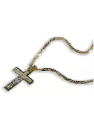 Croix et chaîne catholiques en or jaune italien 14 carats