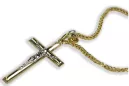 Italian yellow 14k gold Catholic Cross & Spiga chain ctc001y&cc036y