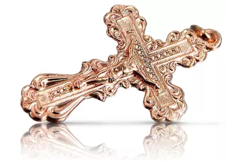 Zlatý ortodoxný kríž 14k 585 Cross z červenej ružovej zlato oc002r
