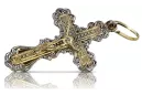 Italienisches gelbes 14-Karat-585-Gold-Orthodoxes Kreuz oc002wy