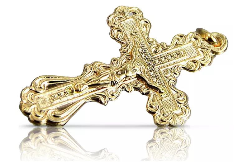 Cruz ★ ortodoxa de oro russiangold.com ★ Oro 585 333 Precio bajo