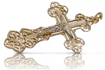 Crucea Ortodoxă ★ de Aur russiangold.com ★ Aur 585 333 Preț scăzut