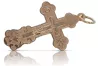 Vintage rose pink Italian red 14k 585 gold Orthodox cross oc005r