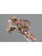 Vintage rose pink 14k 585 gold amethyst earrings vec067 Vintage