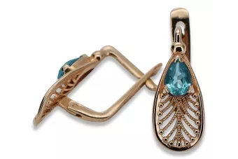copy of Russische Sowjetische Rose Pink 14k 585 Gold Ohrringe vec033 Alexandrit Rubin Smaragd Saphir ...
