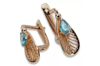 copy of Russische Sowjetische Rose Pink 14k 585 Gold Ohrringe vec033 Alexandrit Rubin Smaragd Saphir ...