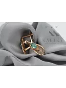 Vintage rose pink 14k 585 gold emerald earrings vec067 Vintage