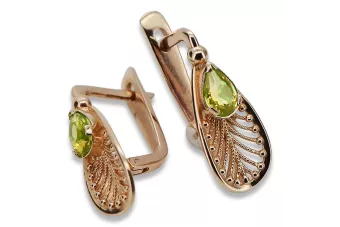 copy of Russische Sowjetische Rose Pink 14k 585 Gold Ohrringe vec033 Alexandrit Rubin Smaragd Saphir ...