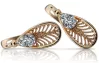Vintage rose pink 14k 585 gold zircone earrings vec067 Vintage