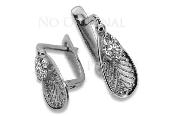 copy of Ruso soviético rosa rosa 14k 585 pendientes de oro vec033 alejandrita rubí esmeralda zafiro ...